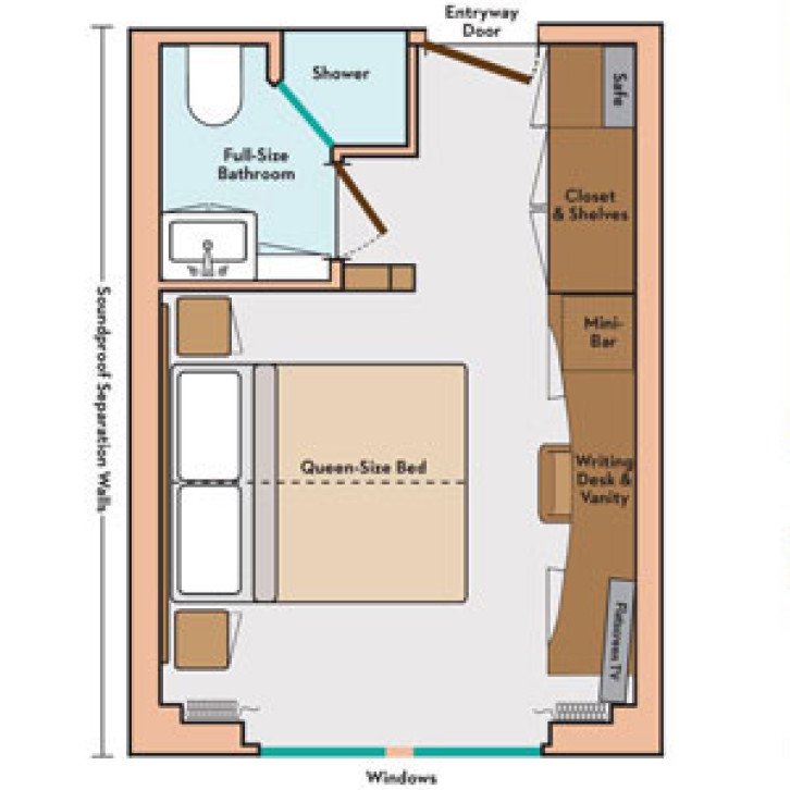 Avalon Deluxe Stateroom floor Plan