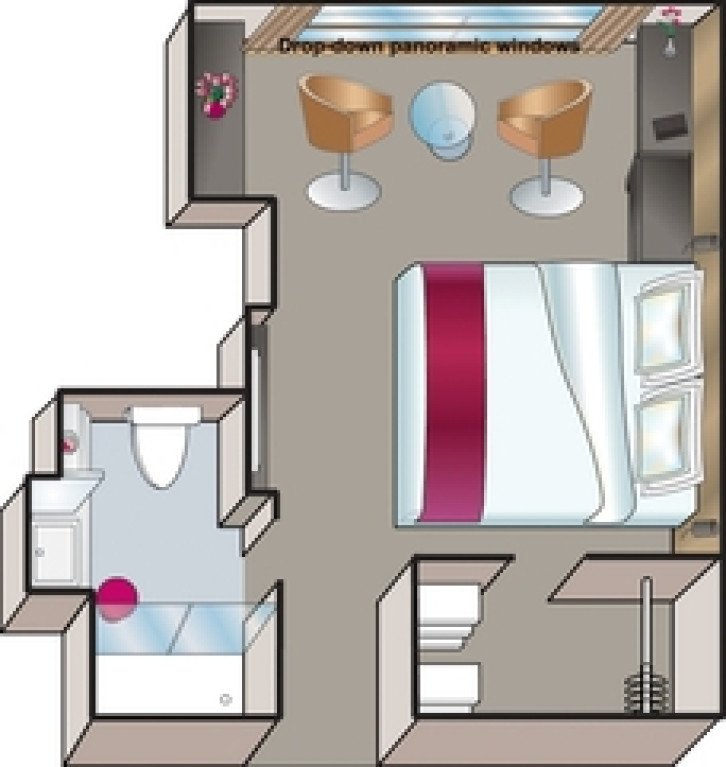B-4 Cabin with Drop-Down Panoramic Window floor Plan